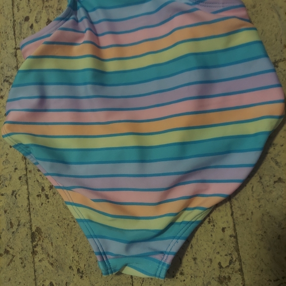 Pastel rainbow stripe one piece swim suit size medium 8, Cat & Jack - Picture 6 of 10